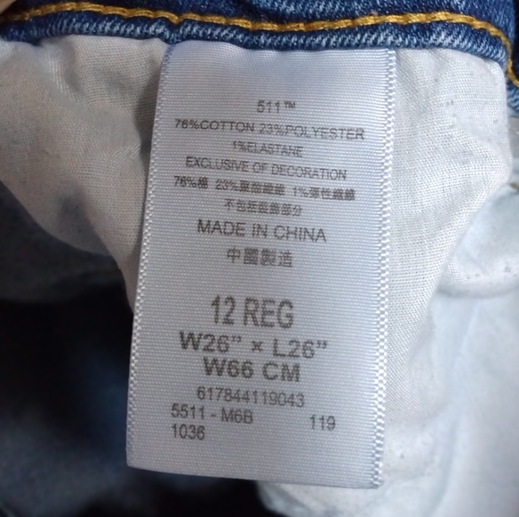 Levi 511 Slim Girls 12REG Performance light Blue Jeans - Picture 9 of 9